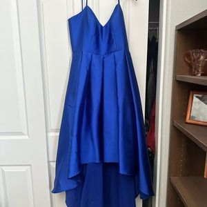 Elegant Blue High-Low Dress